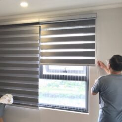 Rèm Cầu Vồng Màu Ghi Xám